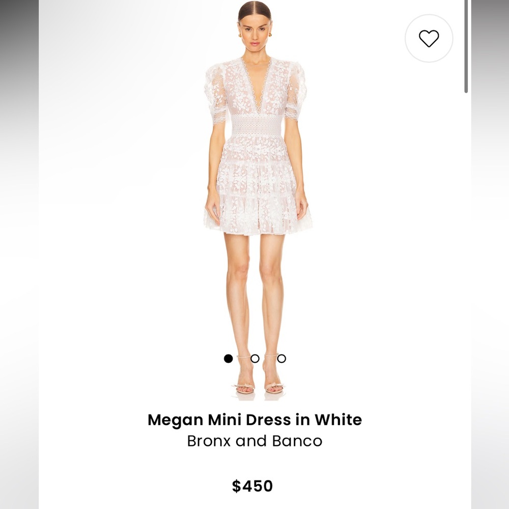 gorgeous BRONX AND BANCO Megan Mini Dress in White, Size Medium, Worn ONCE